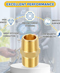 4 Pack Brass Pipe Fittings One Quarter Inch NPT Male To One Quarter Inch NPT Male Brass Hex Nipple Adapter Reducer for plumbing