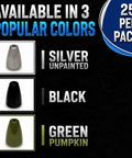 Bullet Worm Weights For Bass Fishing Texas Rig Sinkers Size Stamped Freshwater And Saltwater Tackle in silver, black, green