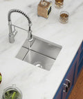 Undermount Bar Sink 17 by 19 Inch, 304 Stainless Steel 16 Gauge, Single Bowl Deep Wet Bar Prep Sink in modern kitchen setup