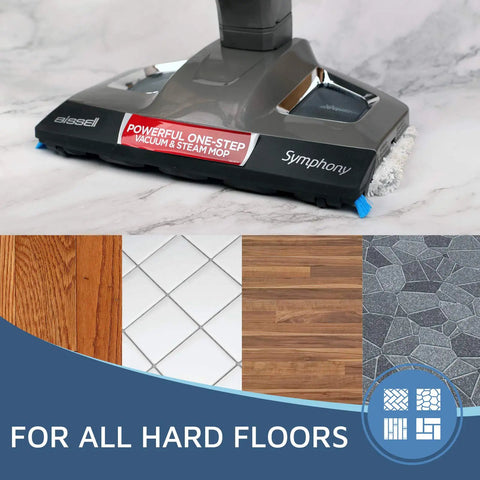 Vacuum And Steam Mop Pad 4 Pack For Bissell PowerFresh 2747A And Symphony on hard floors tile wood surfaces