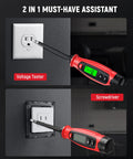 2-In-1 Voltage Tester Screwdriver With Non Contact Detector Pen, 3-500V AC Range, LCD Display, Live Wire Finder, Magnetic Slotted Tip, Continuity Test For Outlets And Circuits, Great For DIY Electricians on wall outlets