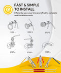Illustration of 5 Pack Hydraulic Seal Installation Tool Kit For Rod And U Cup Seals, showing steps and tools including pick and hook.