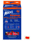 Packaging of Soft Moldable Silicone Earplugs For Kids Size, 200 Pair Dispenser, visible USA flag, orange and blue design