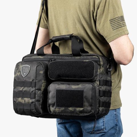 Deuce 4th Gen Tactical Diaper Bag For Dads With Included Changing Mat And Stroller Straps, black 600D polyester
