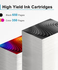 High yield stacks of paper showing print capacity of 61XL Ink Cartridge Replacement Black And Color All In One Pack