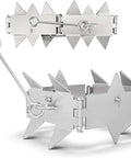 Box Anchor For 25 Foot Boats With 8.3 Lb 304 Stainless Folding Design, Welding Free 12 Tooth Grip, shown folded and extended