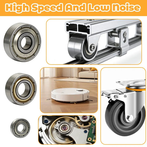 60 Piece Ball Bearings Kit Including 693ZZ 623ZZ 624ZZ 685ZZ 687ZZ 627ZZ Six Sizes With Double Metal Sealed Shielded Carbon Steel Deep Groove Bearings And Pro Grade Handy Storage Box For Your Motor Projects, high-speed sealed bearings for motors and wheels