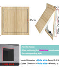 No Sweat Flush Drywall Access Panel With Magnetic Press Latch Attic Inspection Hatch dimensions illustration showing outer and inner sizes.