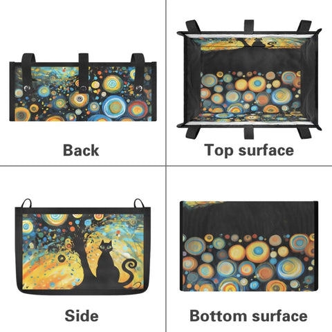 Black Cat Walker Seat Cover And Backrest Cover With Foldable Starry Night Storage Bag 3 Piece Soft Mobility Gear view angles