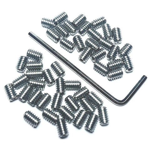 50-Piece 8-32 X 1/4 Inch Stainless Steel Allen Head Set Screws with 5/64 Inch Allen Wrench, hex socket grub screws