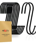 30 Pack Heavy Duty Black S Hooks 3.5 Inch Large S Shaped Metal Hanging Hooks for Kitchen Utensils Pots Pans Towels