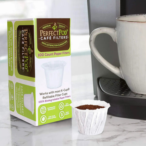 Disposable Paper Filters For Reusable K Cup Pods That Fit All Brands And Refillable Capsules, 100 Count Biodegradable Micro Fine Filters