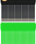 6.3 Inch Crossbow Bolts for 50 to 80lbs Mini Arrows 60 Pack, black and green bolts with metal tips, stable flight design