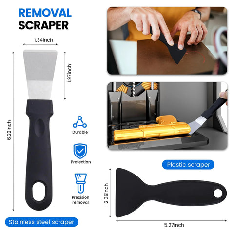 Auziya 45-pc 3D printer tool kit with stainless steel scraper and plastic scraper