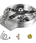 Stainless Steel Glass Rinser with 360 Degree Rotating Spray for Kitchen Sink, Eight Water Outlets, Brushed Finish, All Parts Shown