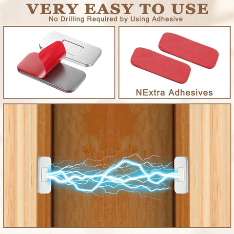 Six Pack Ultra Thin Cabinet Magnetic Catch Set In Stainless Steel For Hidden Door Closures installation
