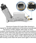 Beefed Up Aluminum Oil Filter Housing With Integrated Oil Cooler For 3.6L V6 Engines Replaces Leaky Plastic Adapters On Dodge Journey Charger