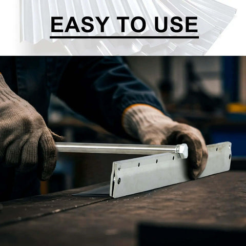 Using a 20 Inch Sheet Metal Folding Hemming Tool Heavy Duty Steel Bender For Standing Seam Roofing And HVAC Duct Panels, Bends Up To 24 Gauge Steel