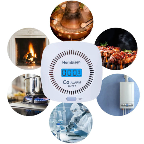 Three Pack Carbon Monoxide Detectors With Digital Display Battery Operated CO Alarm Monitor For Home Kitchen Office Restaurant And Hotel Safety Featuring ME2 High Precision Sensor For Quick Reliable Alerts with cooker and other appliances