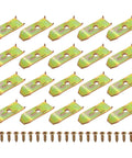 20 Pack Metal Table Leaf Levelers Heavy Duty Connector Brackets To Smooth Out Wobbly Furniture Quick Install Screw Kit For Dining Tables Desks And Cabinets Lock Down Solid Now, showing connectors and screws.