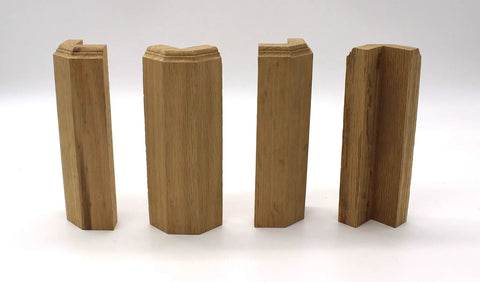 Oak Square Outside Corner Base Block For Baseboards One And Three Quarters Inch By One And Three Quarters Inch By Six Inch DIY Ready Trim