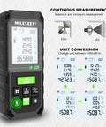 130ft Laser Distance Meter With Dual Bubble Levels, Plus Minus 1/16 Inch Accuracy, Fast Laser Measurements, LCD Display shown