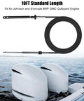 10Foot Throttle And Shift Remote Control Cable For Outboard Engines Smooth Precise Acceleration And Quick Shifts Fits Johnson Evinrude BRP OMC Replaces 0173110 173110 2 Pack shown with marine background