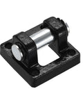 Air Cylinder Clevis Mounting Bracket With Four Bolt Holes And 14mm Pin For Pneumatic Systems Compact 50x50x32mm Mounting Base With Easy Install For SC Standard Cylinders, black metal
