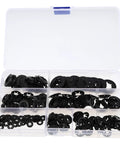 280 Piece Internal Tooth Lock Washers Push On Serrated Locking Washers Fasteners Kit For Industrial Use in open plastic box