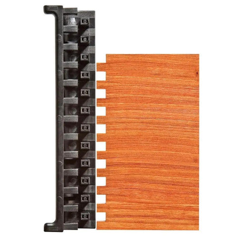 Box Joint Cauls 4 Piece Set For DIYers And Pros with plastic clamp measuring wood joint alignment