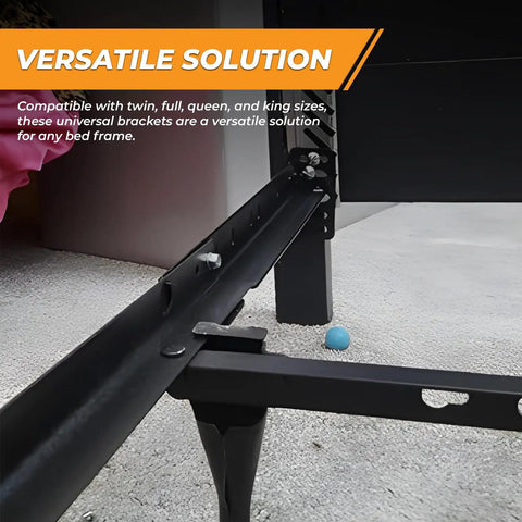 Heavy Duty Adjustable Metal Bed Frame Footboard Extension Brackets Set Of Two showing adjustable steel mounts for bed frames.