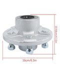 5 Lug Galvanized Trailer Hub Kit with 4.5 Inch Bolt Pattern, 3500lb Capacity, detailed view with dimensions
