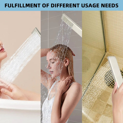 Solid Brass Handheld Shower Head With High Pressure Arc Design Brushed Nickel Finish, diverse usage scenarios shown