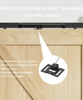 Hole Free Barn Door Soft Close Mechanism Upgraded Quiet Sliding Door Hardware Spring Damper One Way Invisible Stopper Adjustable Actuators With Spacers For Smooth Silent Door Action In Tight Spaces, mounted on wood barn door