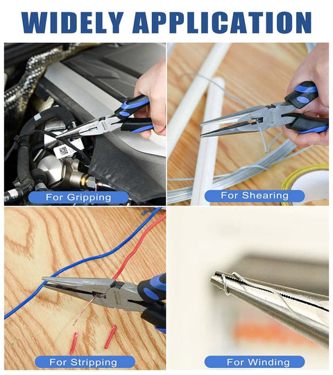 6 Inch Long Needle Nose Pliers With Side Cutting For Precision Gripping And Cutting In Nickel Chromium Steel in use