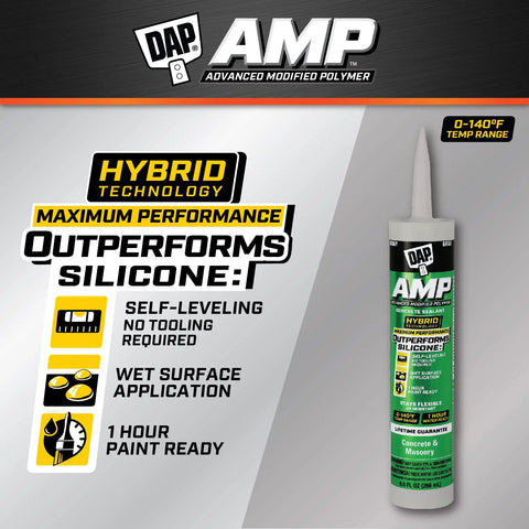 Gray Concrete Sealant For Driveways, Steps, And Sidewalks, All Weather Tough As Nails Hybrid Polymer Sealant, 9 Oz tube