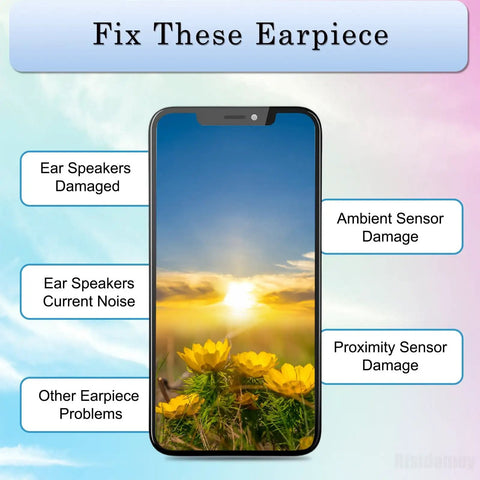 Iphone 12 Mini Earpiece Speaker Replacement Kit DIY Friendly With Flex Cable Ear Speaker And Proximity Sensor Assembly troubleshooting diagram