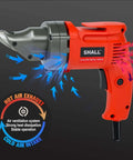 Electric Metal Cutting Shear For 14 Gauge Steel And 16 Gauge Stainless, 4.0 Amp Corded Cutter, red color with swivel head