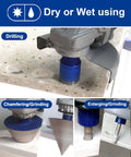 Diamond Core Drill Bit Set For Porcelain Tile Marble Ceramic Granite - 9Pcs Milling And Chamfer Kit in use on tiles