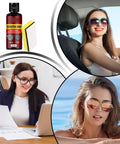 Lens Scratch Remover For Glasses And Eyewear 30g Multi Use Cleaner for lenses, shown in use with glasses, sunglasses, and goggles.