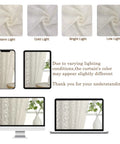 Ivory Sheer Curtains Two Panel Set For Bedroom Or Living Room, Light Filtering Soft Tufted Texture in Various Lighting Conditions