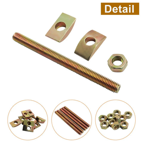 Beefy Heavy Duty M8x100mm Bed Frame and Furniture Hardware Kit components detailed view with bolts and connectors.