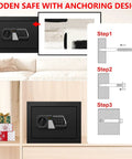 Go To Compact Fireproof And Water Resistant Home Safe With Digital Security, Combination Lock, Smart Alarm System, Mounted