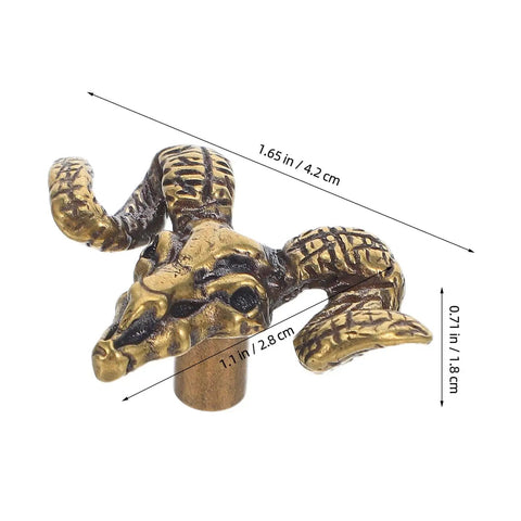Brass Goat Head Cabinet Knob Pull Handle Vintage Animal Drawer Knob for Kitchen Cabinets and Dresser