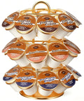 Rotating K Cup Carousel Holder 3 Tier Organizer That Fits 27 K Cups Spins 360 Degrees Anti Slip Base No Assembly Gold Finish