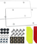 Heavy Duty Clear License Plate Cover 2 Pack With Screws And Reflective Stickers, Unbreakable Polycarbonate Shield For Front Or Rear Car Tags