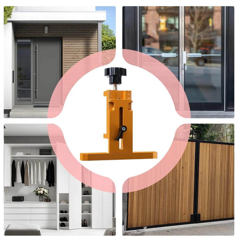 Cabinet Hinge Jig Door Mounting Guide With Adjustable Alignment Tool visible in center for kitchen cabinet installation and woodworking