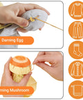 Speedweve Style Darning Loom Kit With 14 And 28 Hook Looms, featuring hands using darning egg and mushroom on fabric.