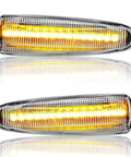 Mitsubishi Lancer VIII Front LED Side Marker Lights Pair With Clear Lens Yellow LED Turn Signals For 2008 To 2017 Models