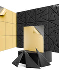 22 Pack Heavy Duty Self Adhesive Acoustic Panels For Walls Studio Grade Sound Proof Foam Absorbers displayed with peel stick backing.